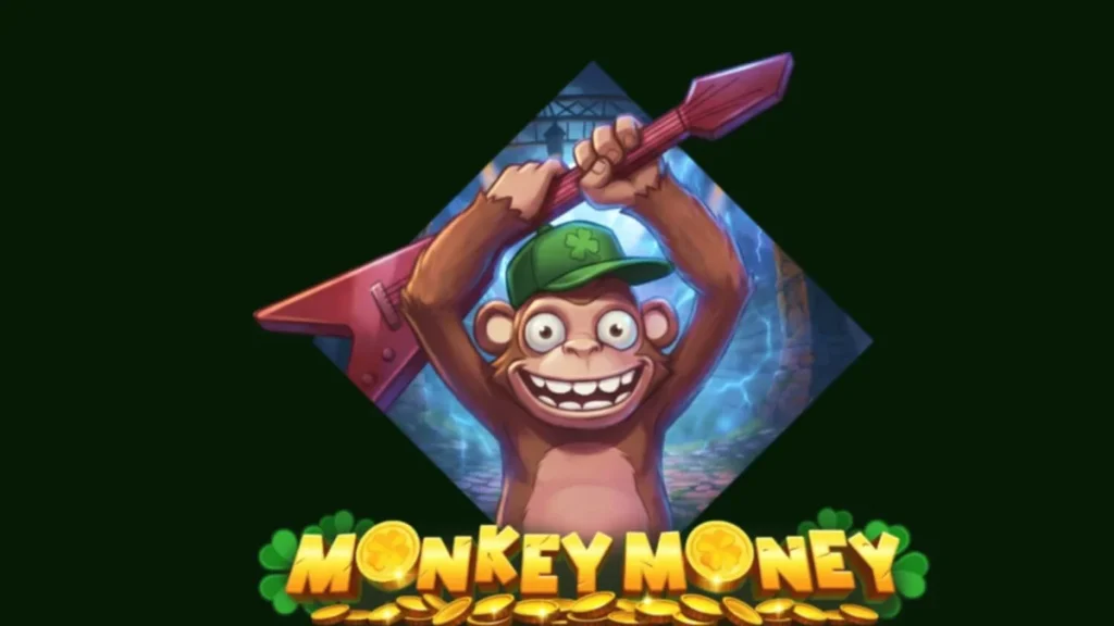 Tampilan antarmuka permainan slot Monkey Money dengan karakter monyet di ruang bawah tanah